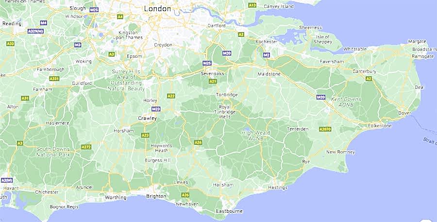 Sussex & Surrounds Map